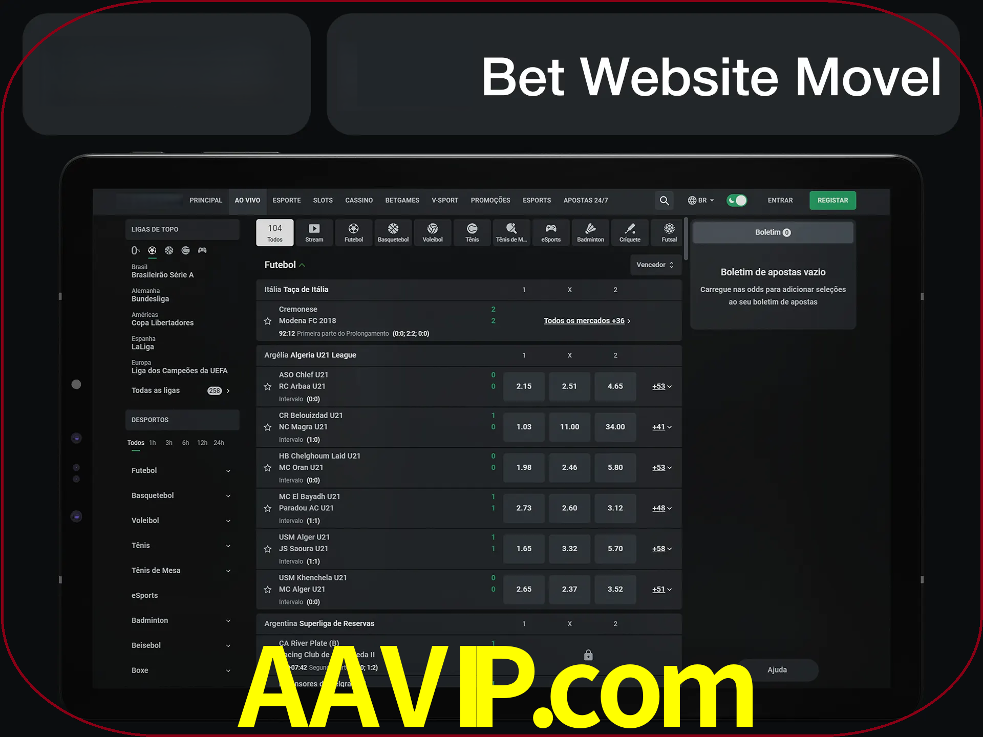 Use nosso website em qualquer dispositivo.
